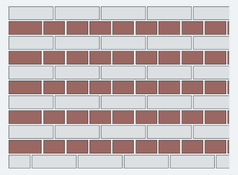 Diagram of English Bond with headers highlighted