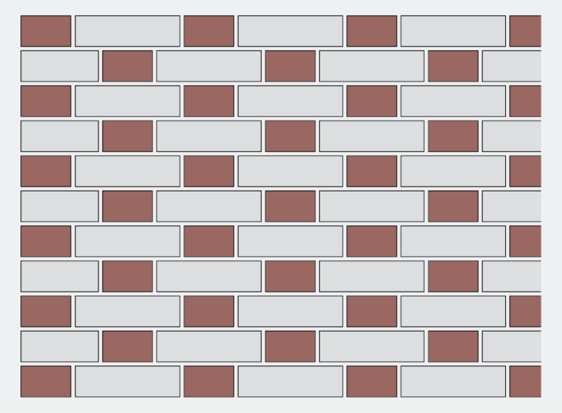 Diagram of Flemish Bond with headers highlighted