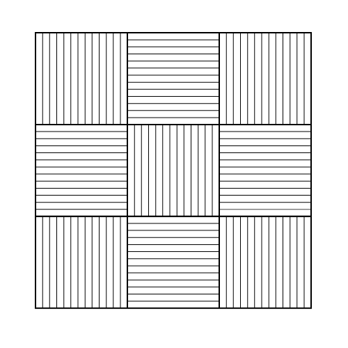 Diagram of Quarter Turn Carpet Tile Layout