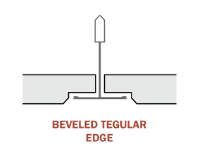 Diagram of Beveled Tegular Edge Ceiling Panel