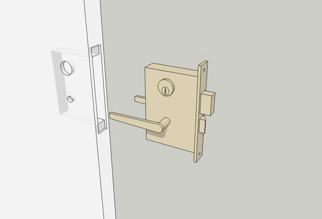 Diagram of a Mortise Lockset