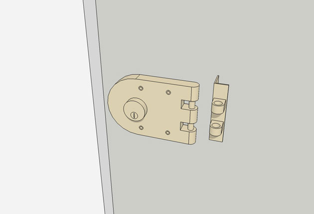 Diagram of a Rim Lockset