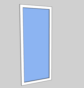 Diagram of a framed glass door
