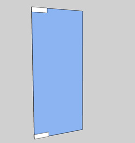 Diagram of a frameless glass door