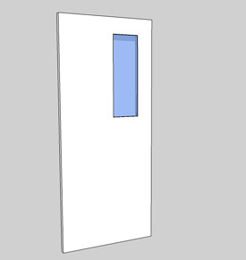 Diagram of a door with vision panel