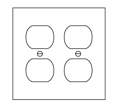 Graphic of a 2-Gang Outlet Faceplate