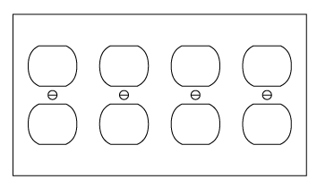 Graphic of a 4-Gang Outlet Faceplate