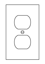 Graphic of a 1-Gang Outlet Faceplate