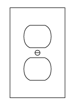 Graphic of a single gang electrical outlet