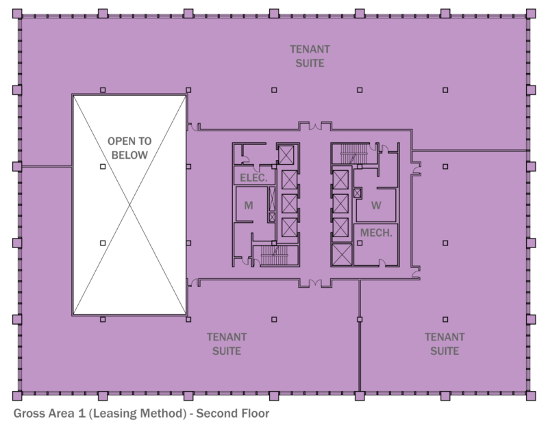 Gross Area 1 (Leasing Method) - Second Floor