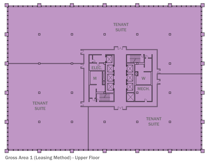 Gross Area 1 (Leasing Method) - Upper Floor