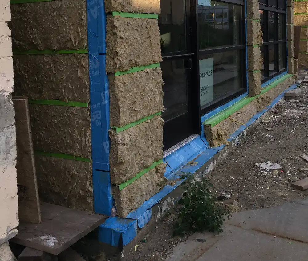 Photo showing green girts with mineral fiber insulation