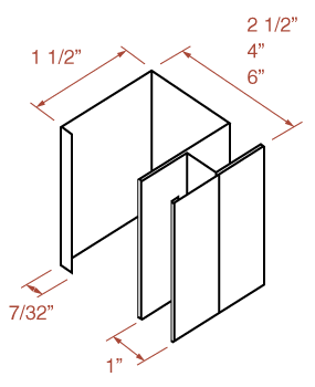 Diagram of Shaftwall C-H Stud Sizes