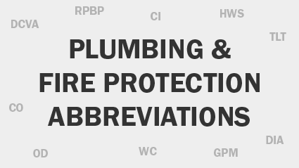Plumbing and Fire Protection Abbreviations