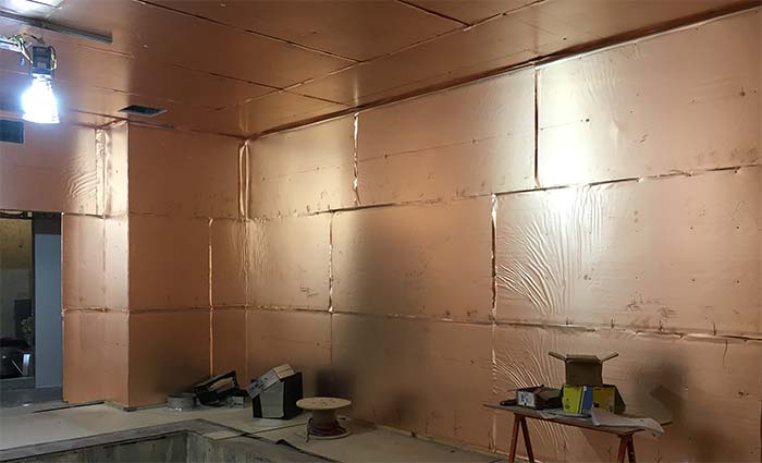 Copper Shielding Installed on Walls and Ceiling