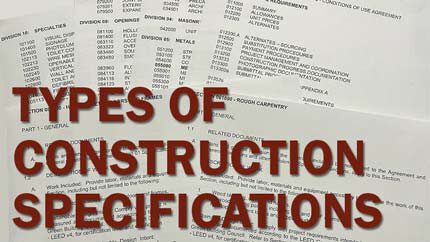 Types of Construction Specifications