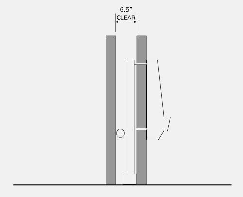 Section graphic of a Typical Urinal Support